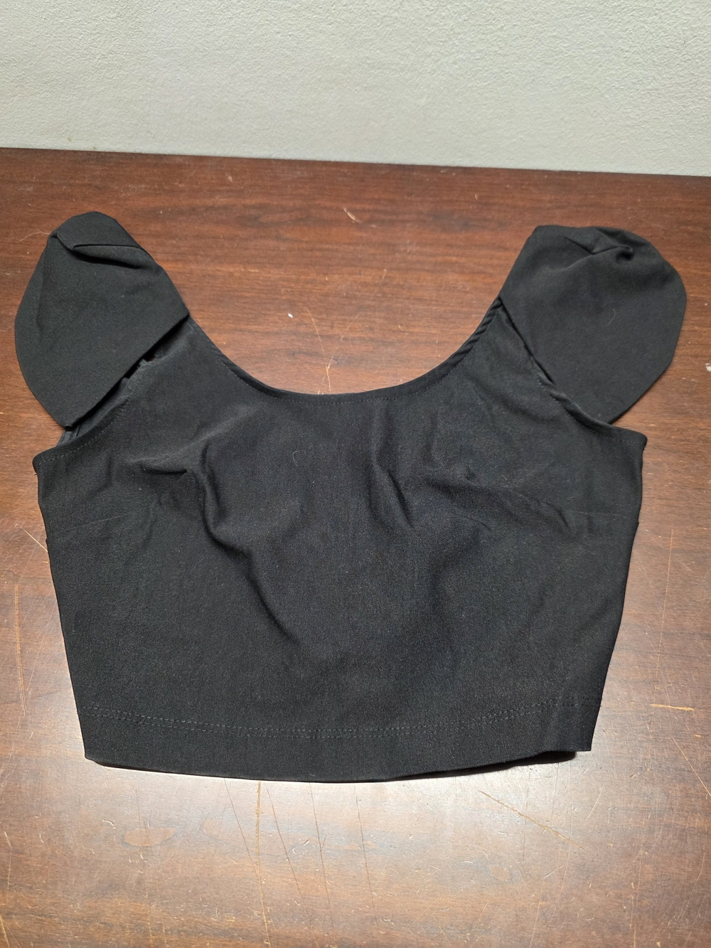 Windsor Black Puff Sleeve Crop Top
